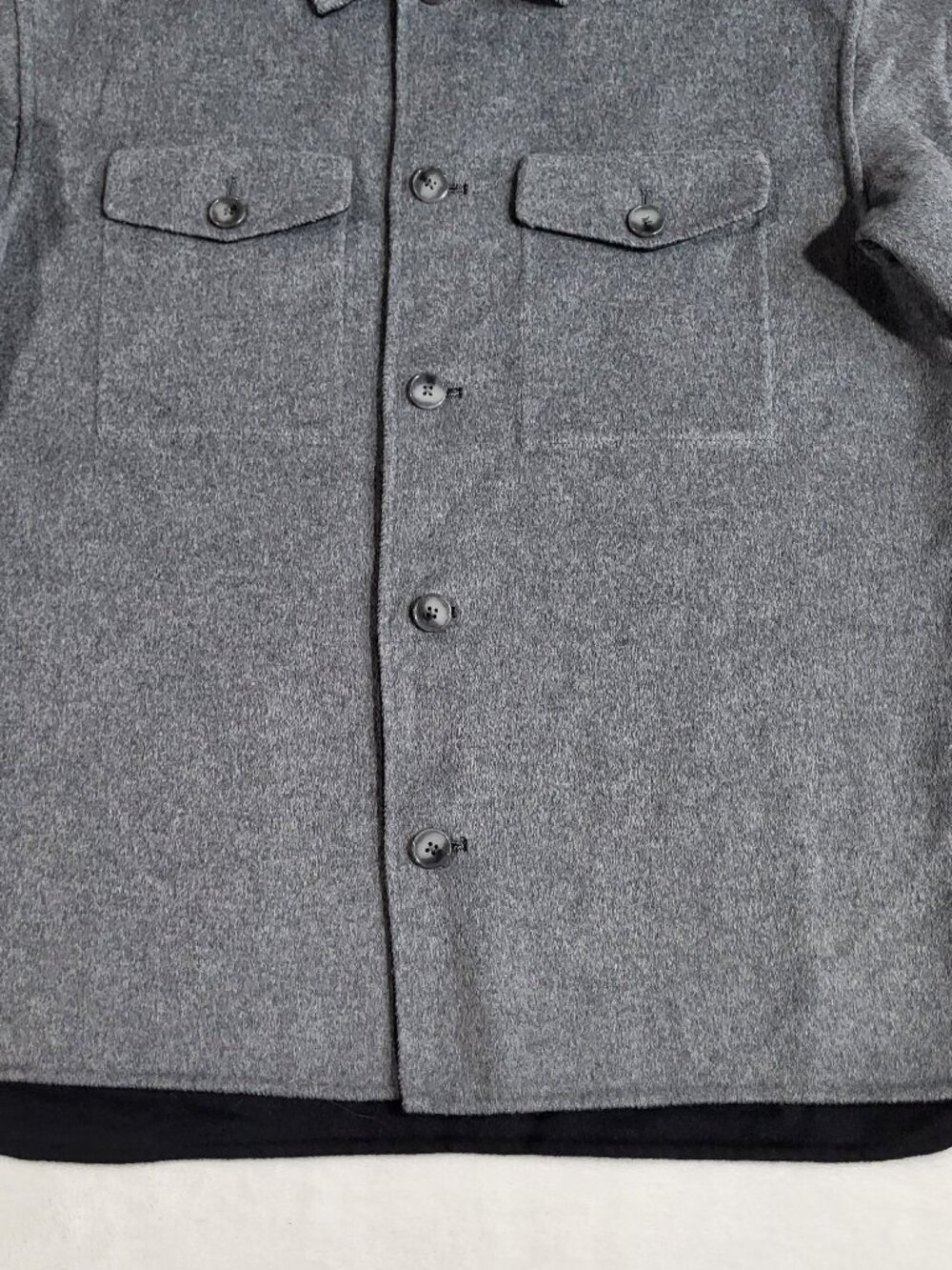 Banana Republic Reversible Double-Faced Shirt Jacket - BLACK/Heather - M #749594 - Picture 7 of 14